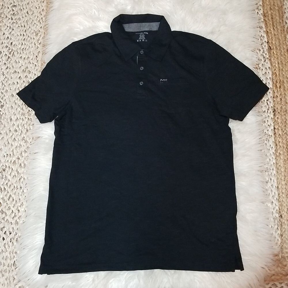 NWOT Michael Kors Men's Black Cotton Polo Shirt size Medium